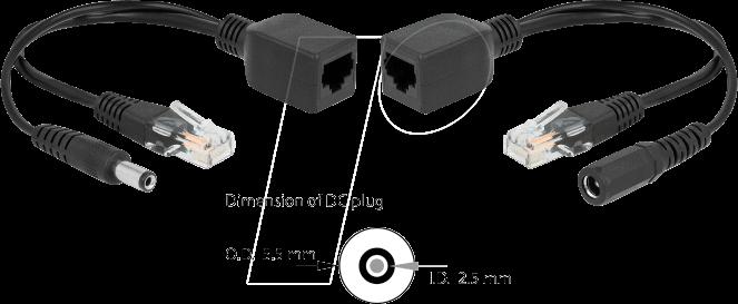 Delock Set di adattatori PoE passivi RJ45 DC 5,5 x 2,5 mm