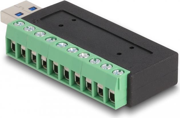DELOCK - Adattatore USB - Blocco di connessione a 10 pin al tipo A (M) - USB 3.2 Gen 1 - 5 V - 1 A - Nero/Green