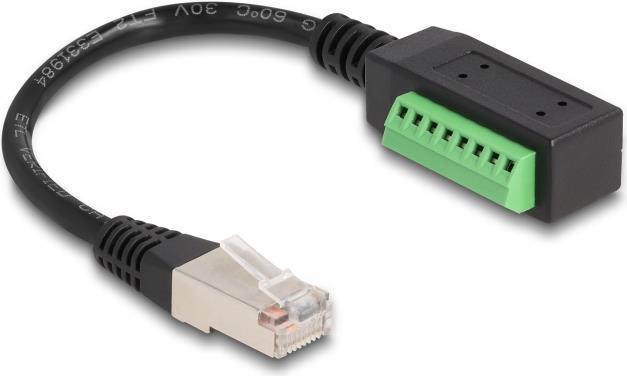 Delock - Cavo di rete - RJ -45 (m) a 8 -pin barra di connessione - 21,5 cm - UTP - Cat 5E - Nero/verde