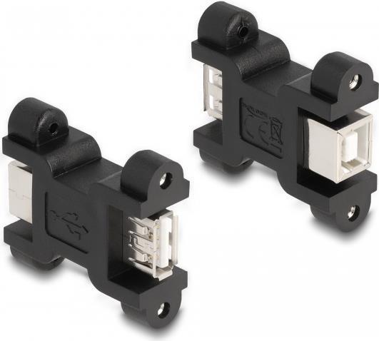 Delock Adattatore USB 2.0 da tipo A femmina a tipo B femmina con connessione a vite