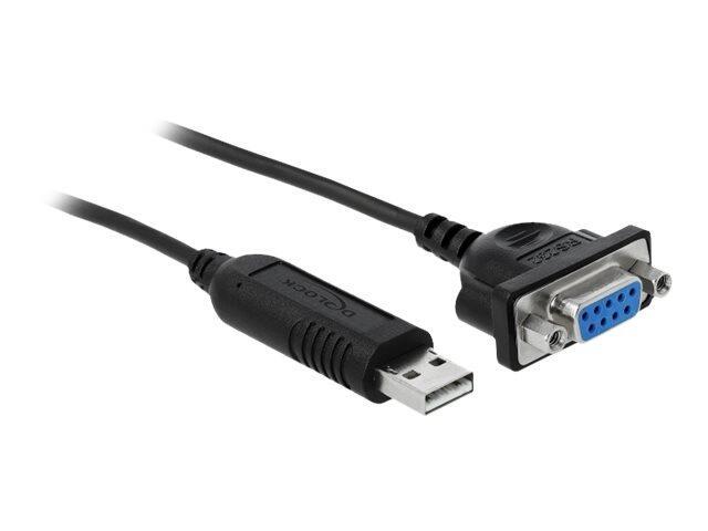 Delock - Cavo seriale - Da USB (M) a DB-9 (W) - 18 m - Nero