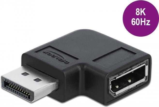 Delock Adattatore DisplayPort 1.4 maschio a femmina angolato a sinistra di 90Ã‚Â° 8K 60 Hz