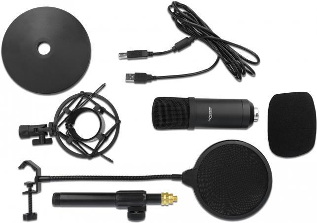 ÃƒÂ¢Delock Set microfono a condensatore USB professionale per podcasting e giochi