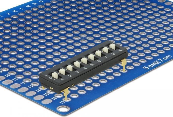 Delock DIP switch a tre stati a 9 cifre con passo da 2,54 mm THT 2 pezzi