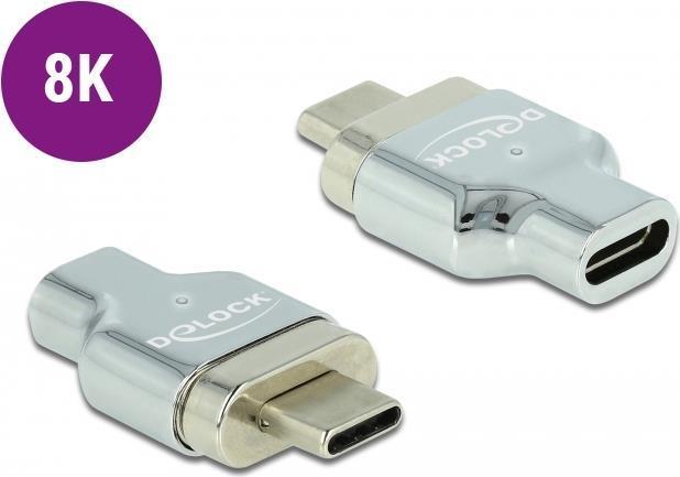 Delock Adattatore magnetico Thunderbolt 3 / USB Type-C (DP Alt Mode) 8K 30 Hz da maschio a femmina
