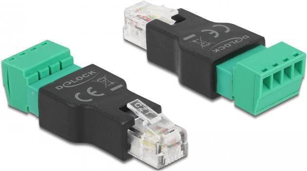 Delock Adattatore RJ11/14 maschio a morsettiera a 4 pin in 2 pezzi