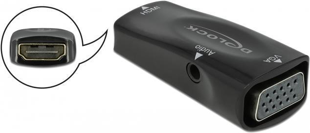 Adattatore Delock HDMI-A femmina a VGA femmina 1080p con audio