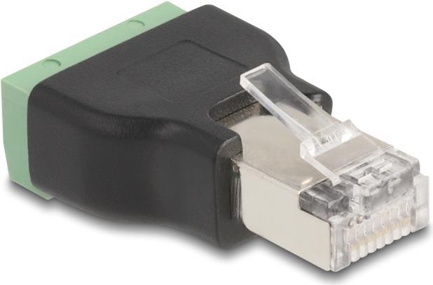 DeLOCK 66603 adattatore per inversione del genere dei cavi RJ45 4 pin terminal block Nero, Verde (Delock netv?rksadapter - sort