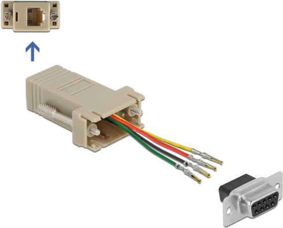 Delock Adattatore jack D-Sub a 9 pin per kit di montaggio jack RJ11/RJ14 6P/4C