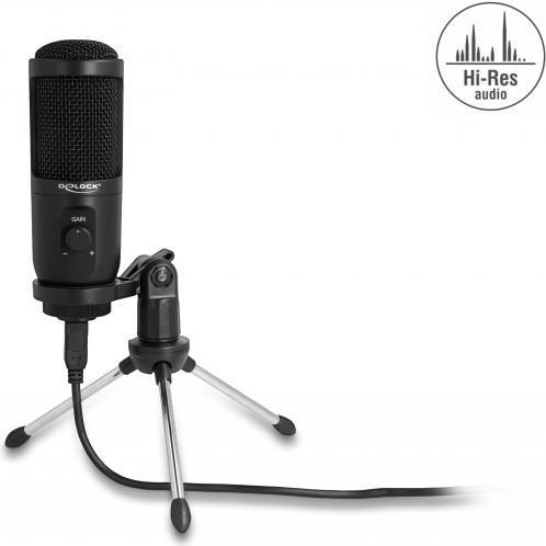 Delock Microfono a condensatore USB con supporto 24 bit / 192 kHz per PC e notebook
