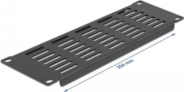 Delock Pannello armadio di rete da 10" con fessure di ventilazione orizzontali 2 U nero