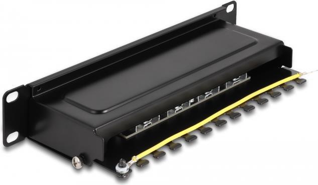 Delock - Pannello patch - Montabile in rack - CAT 6a - RJ-45 X 8 LSA X 8 - Nero - 1U - 254 cm (10")