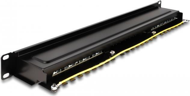 Delock - Pannello patch - Montabile in rack - CAT 6a - RJ-45 X 16 LSA X 16 - Nero - 1U - 483 cm (19")