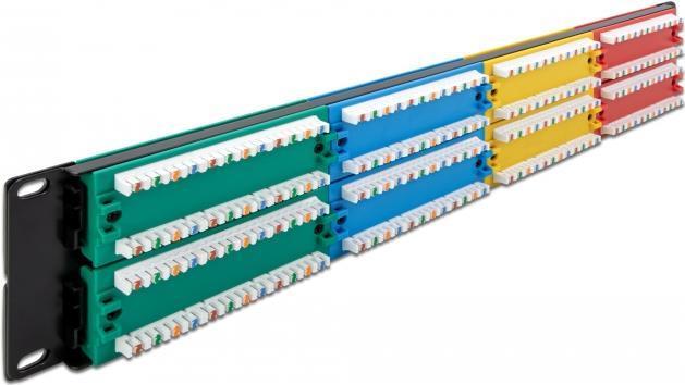 Delock Patch panel da 19" 48 porte Cat.5e 2 U colorate