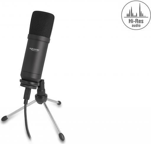 Delock Microfono professionale a condensatore USB 24 bit / 192 kHz per PC e laptop