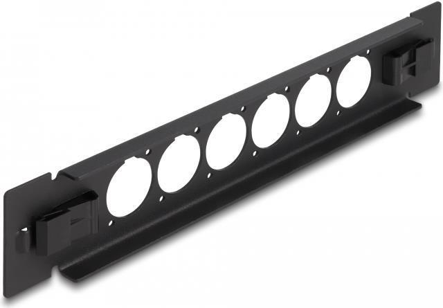 Delock Pannello patch da 10" tipo D a 6 porte senza attrezzi nero
