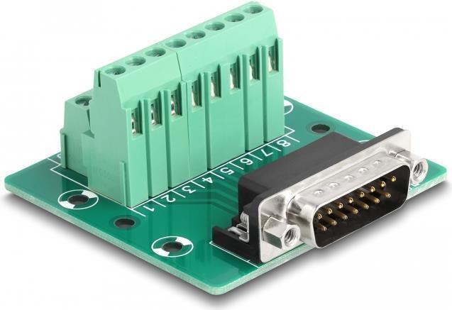Delock - Adattatore seriale - Morsettiera da DB-15 (M) a 16 pin