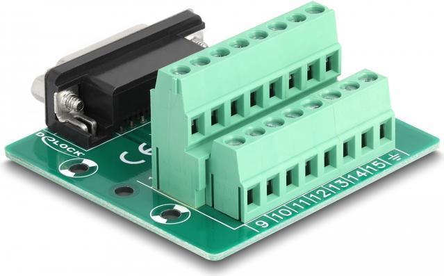 Delock - Adattatore seriale - Morsettiera da DB-15 (W) a 16 pin