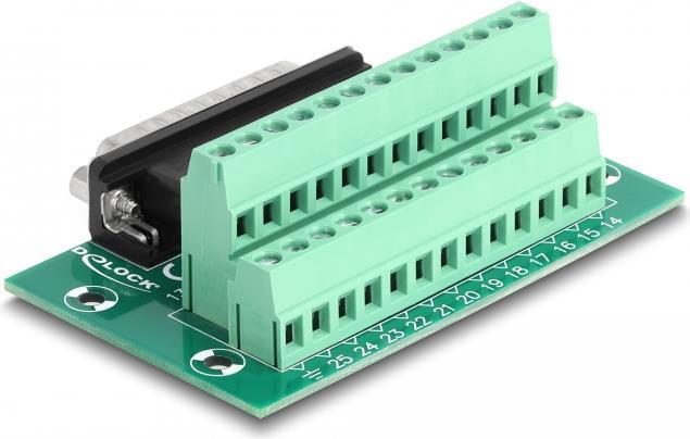 Delock - Adattatore seriale - Morsettiera da DB-25 (M) a 26 pin