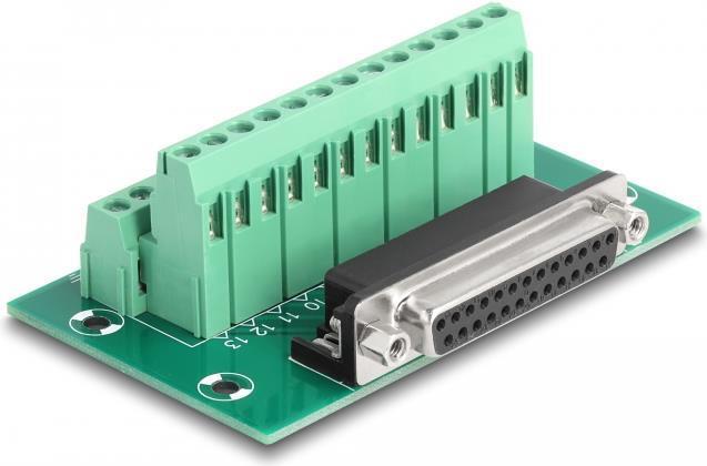 Delock Presa D-Sub a 25 pin su morsettiera per guida DIN