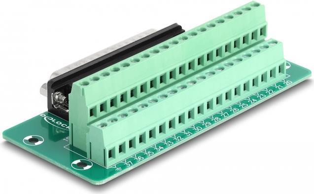 Delock Connettore D-Sub a 37 pin su morsettiera per guida DIN