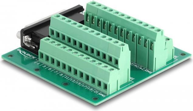 Delock Presa D-Sub HD a 44 pin su morsettiera per guida DIN