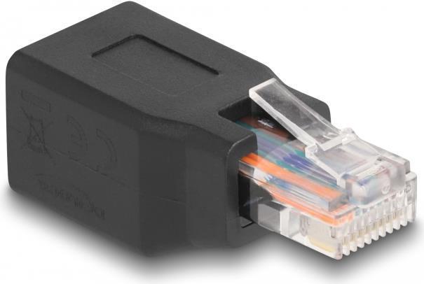 Delock Adattatore di rete RJ45/RJ48/RJ50 maschio a femmina 10P/10C assegnazione 1:1 nero