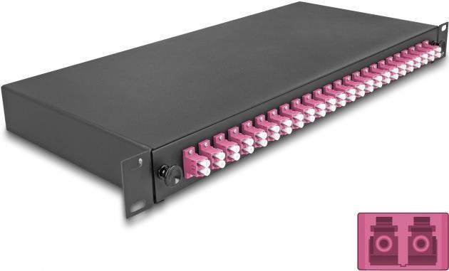 Sblocco 19 Scatola di giunzione per fibra ottica 24 x LC Duplex OM4 1U pronta per la giunzione completamente attrezzata (67011)