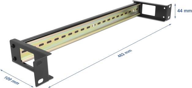 Sblocco 19? Pannello guida DIN con ingresso cavi laterale 1 U nero