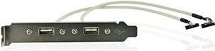Anschlsse 1x USB 9pin intern 2x USB2.0-A Buchse extern Mit Slotblech fr Einbau in PCI Slot Kabellnge 30cm