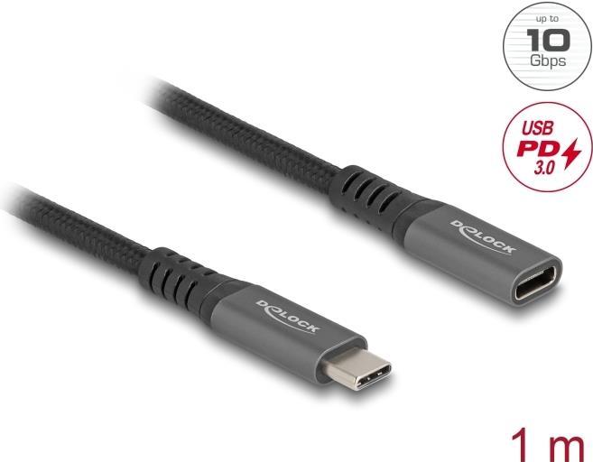 Delock Cavo prolunga USB 10 Gbps Spina USB Type-C 1 m grigio metallo