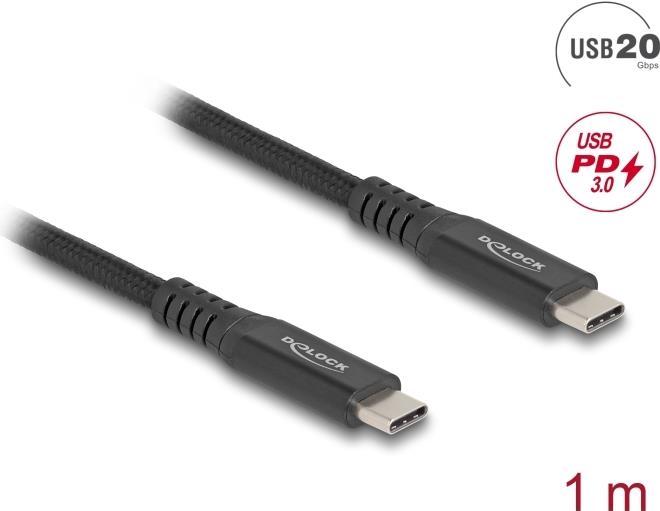 Delock Cavo USB 20 Gbps Spina USB Type-C da 1 m in metallo nero