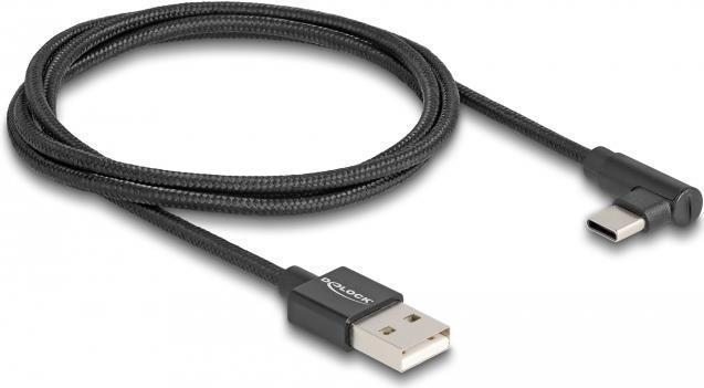 Delock Cavo USB 2.0 Tipo A maschio a USB Tipo C maschio angolato da 1 m nero