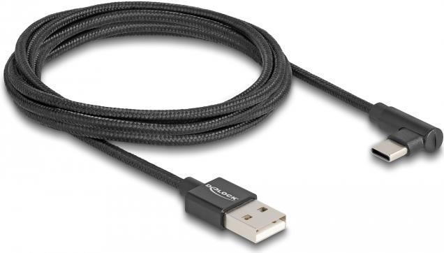 Delock Cavo USB 2.0 Tipo A maschio a USB Tipo C maschio angolato da 2 m nero
