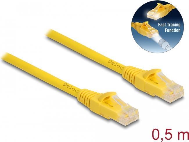 Delock - Cavo patch - RJ -45 (M) a RJ -45 (m) - 50 cm - 6,1 mm - UTP - Cat 6A - Halogen -gratuito, a forma, senza gancio, quasi
