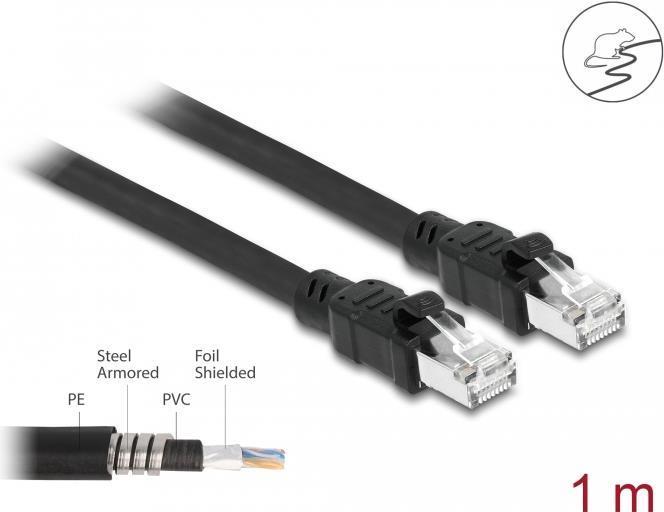Delock Cavo di rete RJ45 Cat.6A F/UTP con rivestimento interno in metallo da 1 m