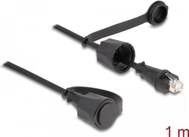 Connettore RJ45 per cavo della rete Delock per connettore RJ45 Cat.6 STP con tappo di chiusura Polvere IP68 esterna e nero impe