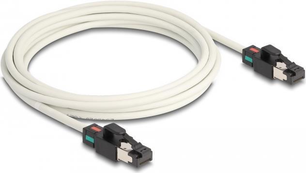 Delock Cavo di rete RJ45 da spina a spina Cat.6A S/FTP con codice colore girevole 3 m bianco