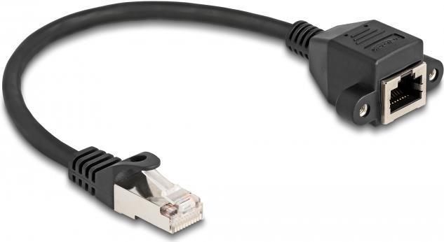 Delock Cavo di prolunga RJ50 maschio-femmina S/FTP 0,25 m nero