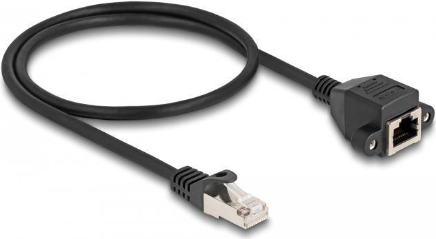 Delock Cavo di prolunga RJ50 maschio-femmina S/FTP da 0,5 m nero