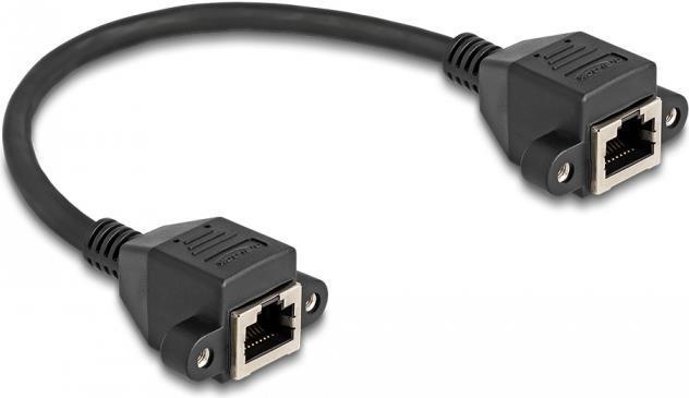 Delock Cavo di prolunga RJ50 femmina-femmina S/FTP 0,25 m nero