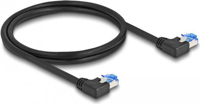 Delock Cavo di rete RJ45 Cat.6A S/FTP angolato a sinistra 1 m nero
