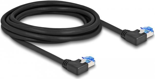 Delock Cavo di rete RJ45 Cat.6A S/FTP angolato a sinistra 3 m nero