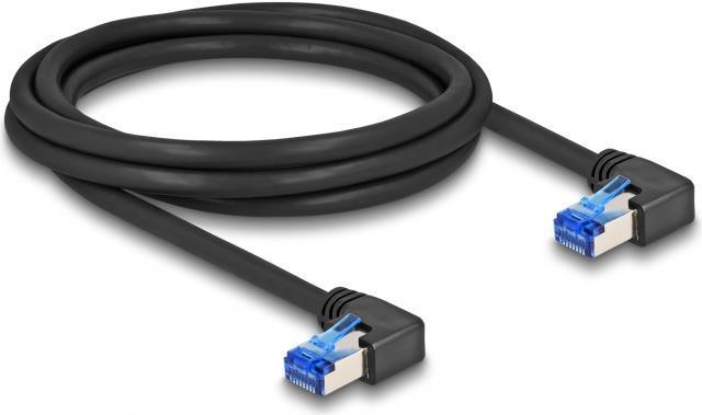 Delock Cavo di rete RJ45 Cat.6A S/FTP ad angolo retto da 2 m nero