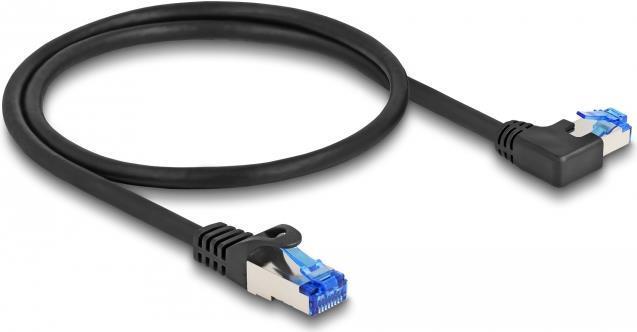 Delock Cavo di rete RJ45 Cat.6A S/FTP dritto/angolato a sinistra 0,5 m nero