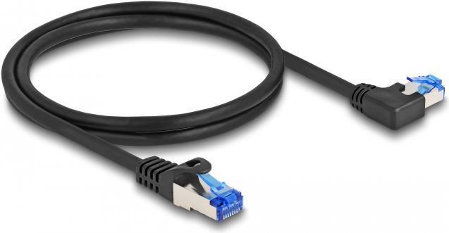 Delock Cavo di rete RJ45 Cat.6A S/FTP dritto/angolato a sinistra 1 m nero