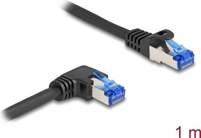 Delock Cavo di rete RJ45 Cat.6A S/FTP dritto / ad angolo retto 1 m nero
