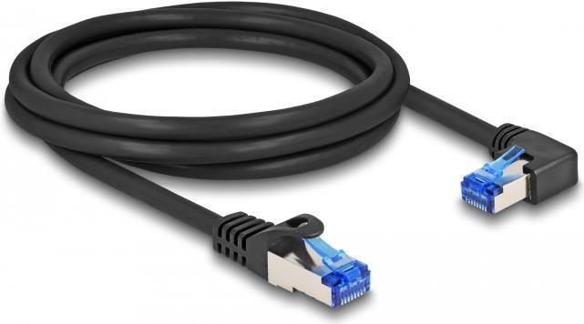 Delock Cavo di rete RJ45 Cat.6A S/FTP dritto / ad angolo retto 2 m nero