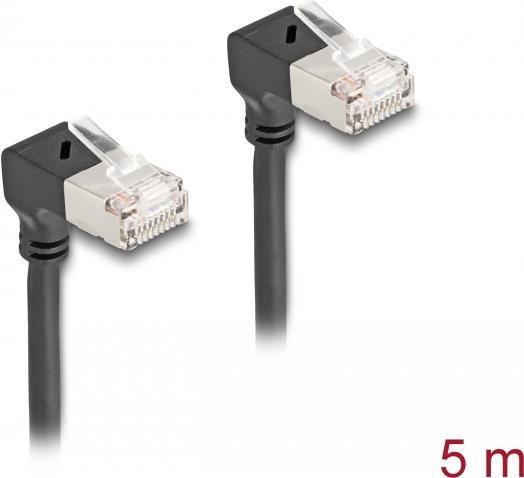 Delock Cavo di rete RJ45 Cat.6A S/FTP Slim 90Ã‚Â° superiore/angolare superiore 5 m