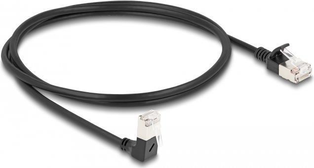 Delock Cavo di rete RJ45 Cat.6A S/FTP Slim angolato a 90Ã‚Â° nella parte superiore / dritto 1 m